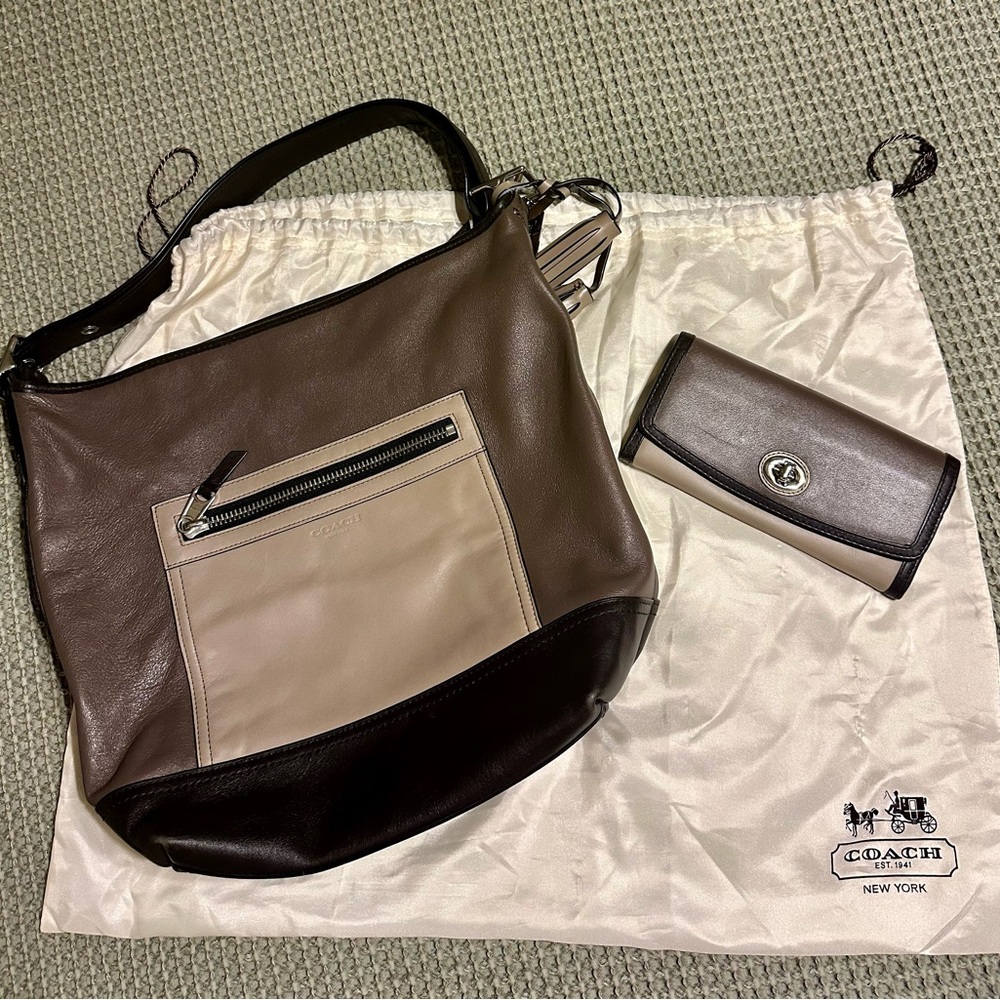 Coach Colorblock Leather Shoulder Bag